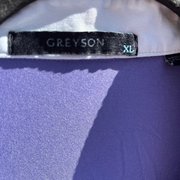 Men's Greyson Polo Shirt Purple Solid XL Stretch Light Breath Golf STAIN Active - Picture 8 of 12